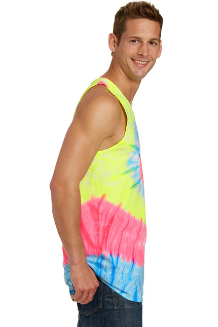 Port & Company Tie-Dye Tank Top. PC147TT - Neon Rainbow - Union Prints