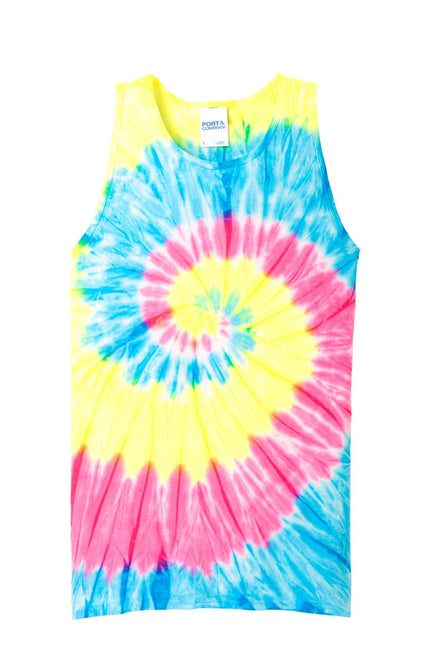 Port & Company Tie-Dye Tank Top. PC147TT - Neon Rainbow - Union Prints