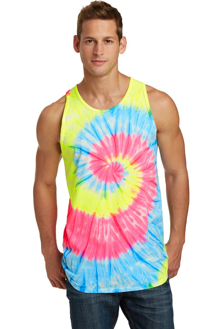 Port & Company Tie-Dye Tank Top. PC147TT - Neon Rainbow - Union Prints