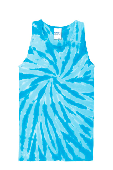 Port & Company Tie-Dye Tank Top. PC147TT - Turquoise - Union Prints