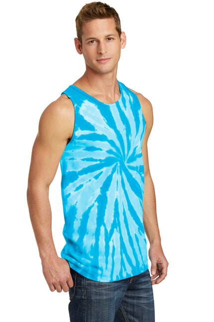 Port & Company Tie-Dye Tank Top. PC147TT - Turquoise - Union Prints