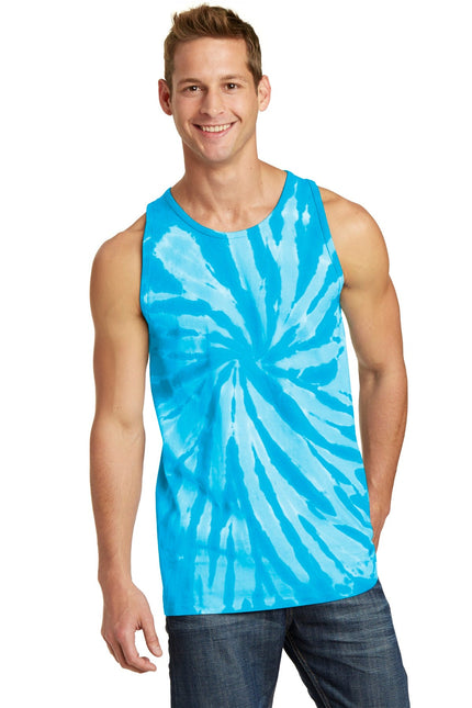 Port & Company Tie-Dye Tank Top. PC147TT - Turquoise - Union Prints