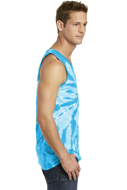 Port & Company Tie-Dye Tank Top. PC147TT - Turquoise - Union Prints