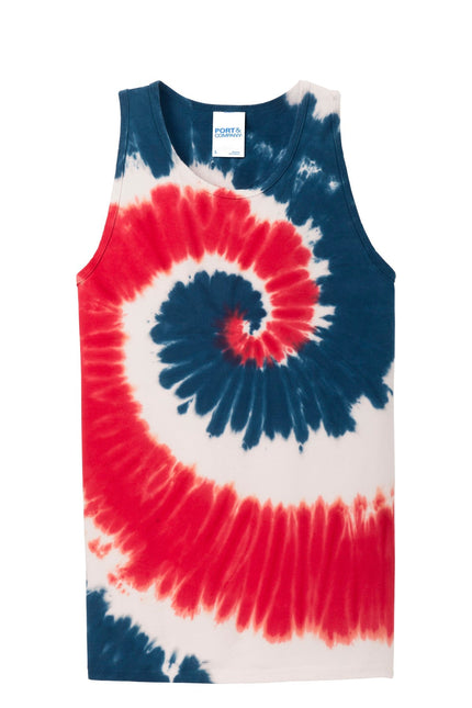 Port & Company Tie-Dye Tank Top. PC147TT - USA Rainbow - Union Prints