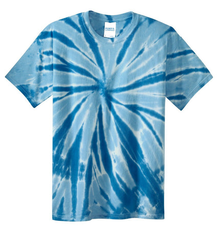 Royal tie-dye T-shirt from Port & Company PC147, featuring a vibrant, colorful pattern on a comfortable cotton tee.