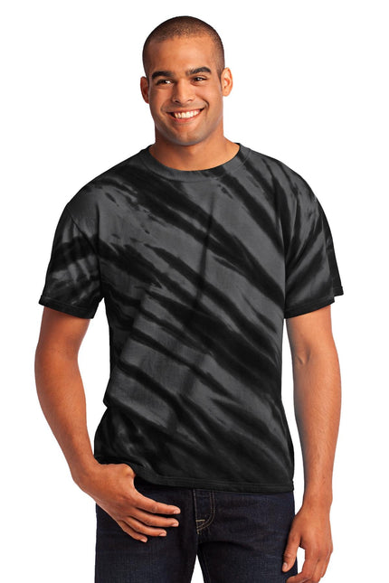Port & Company - Tiger Stripe Tie-Dye Tee. PC148 - Black - Union Prints