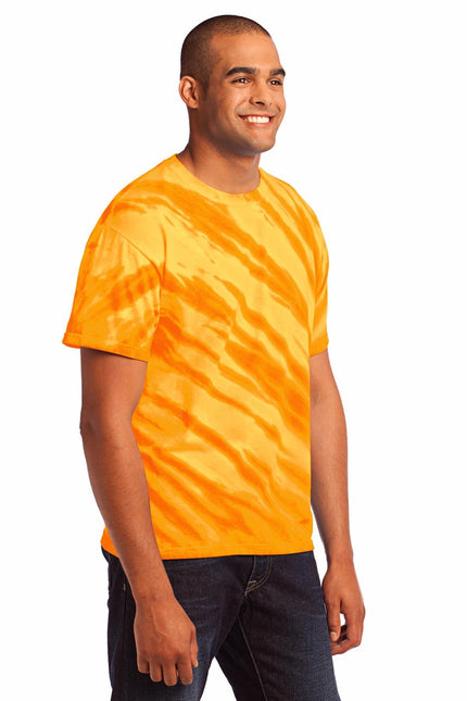 Port & Company - Tiger Stripe Tie-Dye Tee. PC148 - Gold - Union Prints