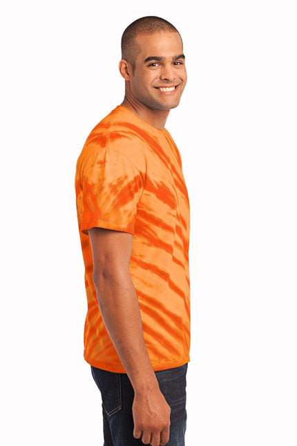 Port & Company - Tiger Stripe Tie-Dye Tee. PC148 - Orange - Union Prints