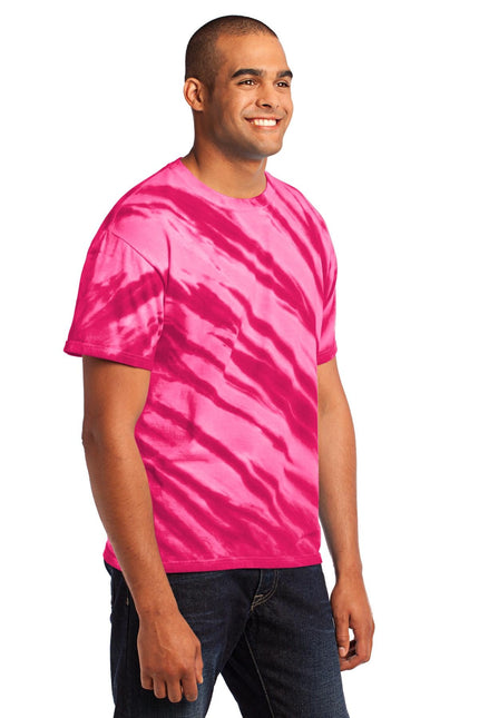 Port & Company - Tiger Stripe Tie-Dye Tee. PC148 - Pink - Union Prints
