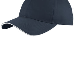 Port & Company Unstructured Sandwich Bill Cap. C919 - White-Navy - Union Prints