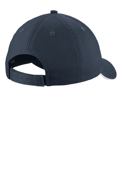 Port & Company Unstructured Sandwich Bill Cap. C919 - White-Navy - Union Prints