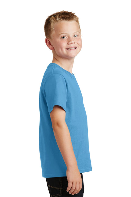 Port & Company - Youth Core Cotton Tee. PC54Y - Aquatic Blue - Union Prints