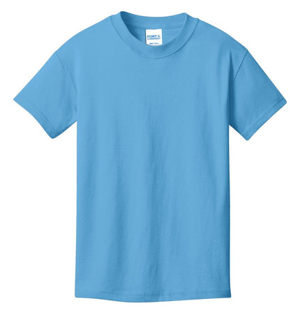 Port & Company - Youth Core Cotton Tee. PC54Y - Aquatic Blue - Union Prints