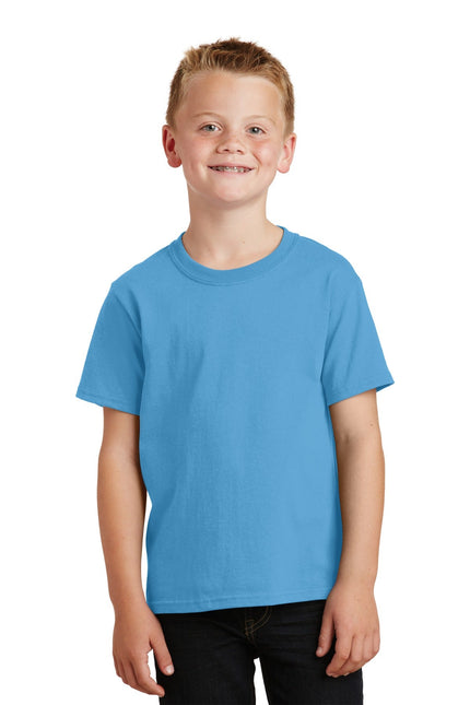 Port & Company - Youth Core Cotton Tee. PC54Y - Aquatic Blue - Union Prints