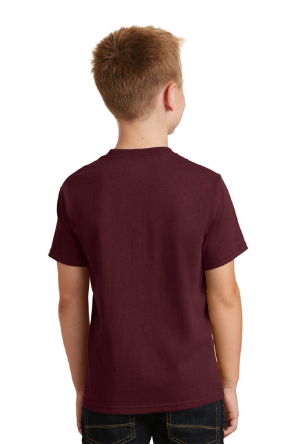 Port & Company - Youth Core Cotton Tee. PC54Y - Athletic Maroon - Union Prints