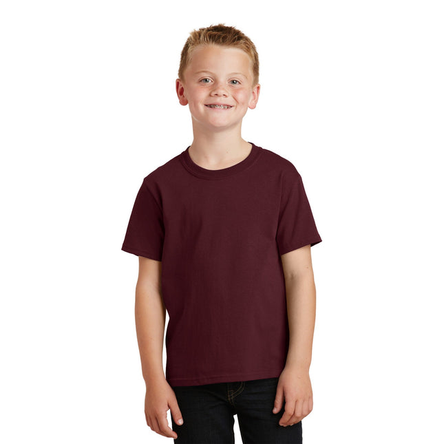 Port & Company - Youth Core Cotton Tee. PC54Y - Athletic Maroon - Union Prints