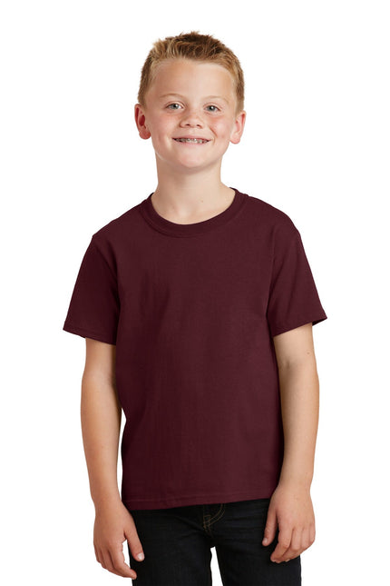 Port & Company - Youth Core Cotton Tee. PC54Y - Athletic Maroon - Union Prints