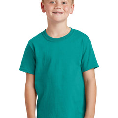 Port & Company - Youth Core Cotton Tee. PC54Y - Bright Aqua - Union Prints