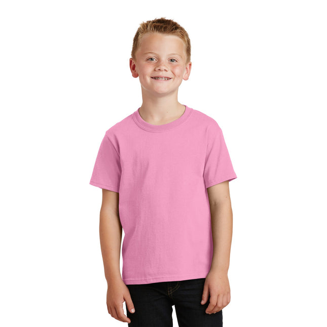 Port & Company - Youth Core Cotton Tee. PC54Y - Candy Pink - Union Prints
