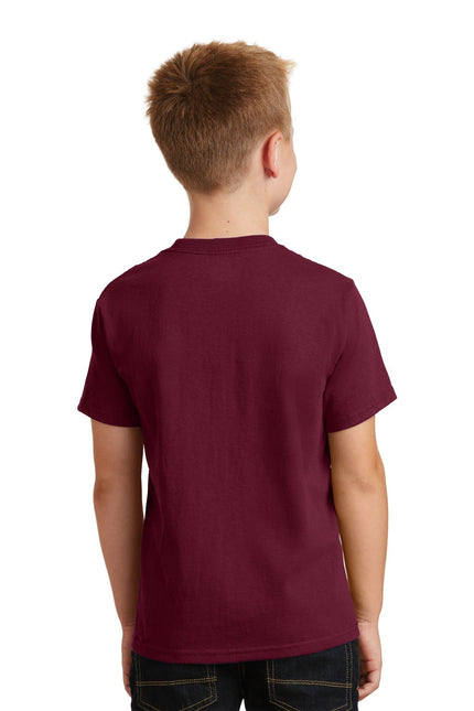 Port & Company - Youth Core Cotton Tee. PC54Y - Cardinal - Union Prints