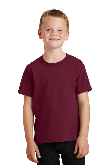 Port & Company - Youth Core Cotton Tee. PC54Y - Cardinal - Union Prints
