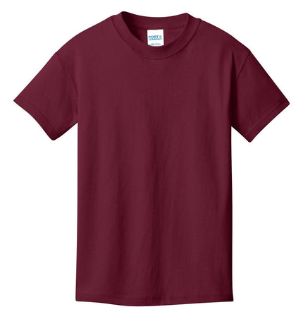 Port & Company - Youth Core Cotton Tee. PC54Y - Cardinal - Union Prints