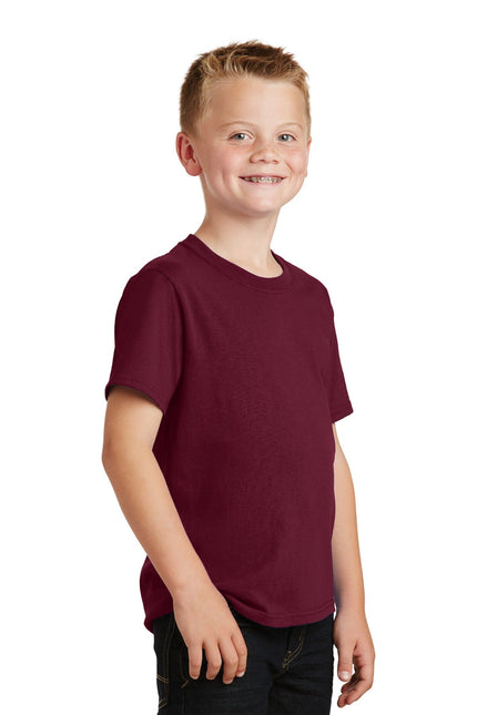 Port & Company - Youth Core Cotton Tee. PC54Y - Cardinal - Union Prints