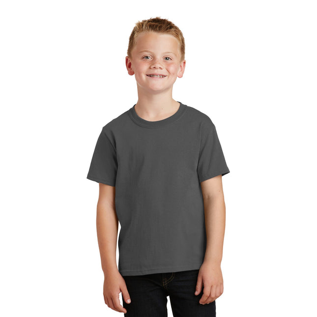 Port & Company - Youth Core Cotton Tee. PC54Y - Charcoal - Union Prints