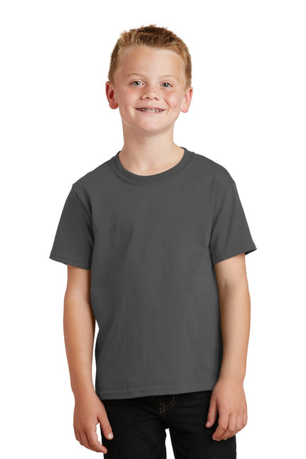 Port & Company - Youth Core Cotton Tee. PC54Y - Charcoal - Union Prints