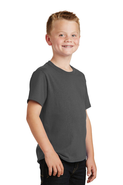 Port & Company - Youth Core Cotton Tee. PC54Y - Charcoal - Union Prints