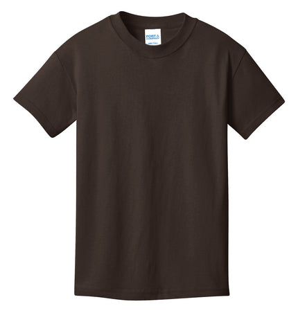 Port & Company - Youth Core Cotton Tee. PC54Y - Dark Chocolate Brown - Union Prints