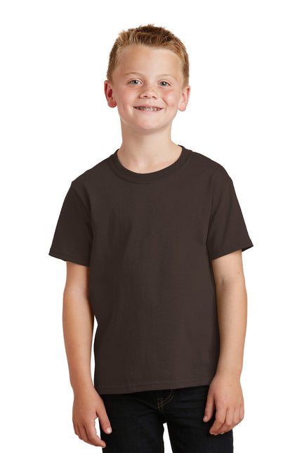 Port & Company - Youth Core Cotton Tee. PC54Y - Dark Chocolate Brown - Union Prints