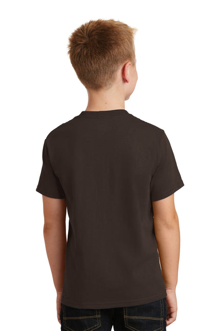 Port & Company - Youth Core Cotton Tee. PC54Y - Dark Chocolate Brown - Union Prints