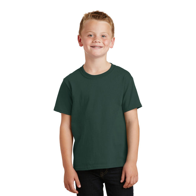 Port & Company - Youth Core Cotton Tee. PC54Y - Dark Green - Union Prints