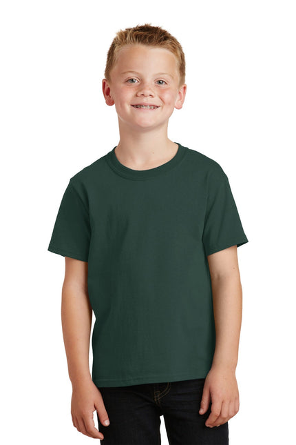 Port & Company - Youth Core Cotton Tee. PC54Y - Dark Green - Union Prints