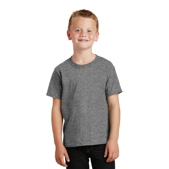 Port & Company - Youth Core Cotton Tee. PC54Y - Graphite Heather - Union Prints