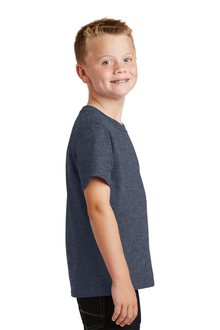 Port & Company - Youth Core Cotton Tee. PC54Y - Heather Navy - Union Prints