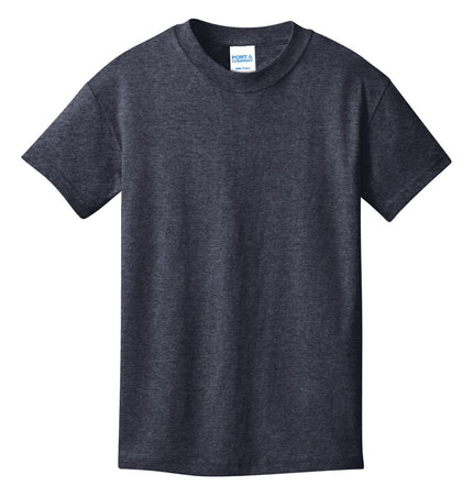 Port & Company - Youth Core Cotton Tee. PC54Y - Heather Navy - Union Prints