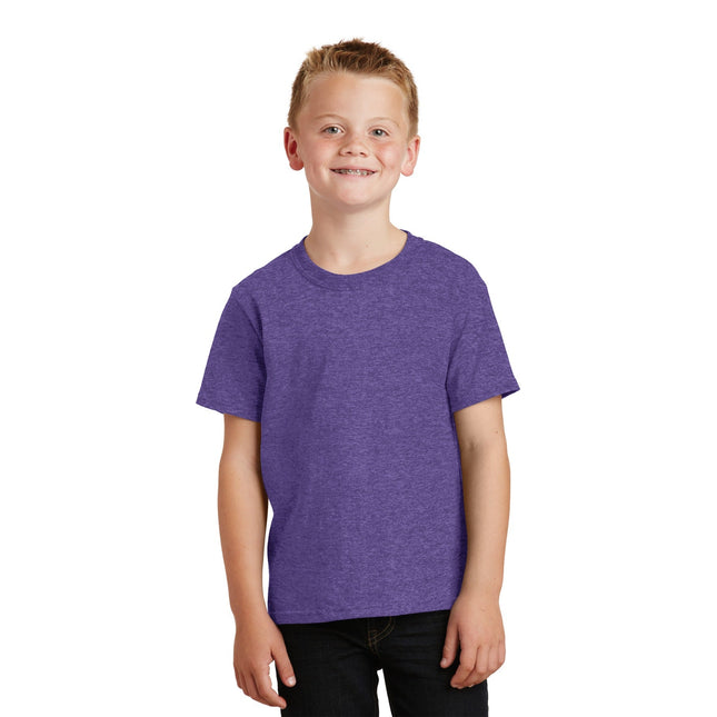 Port & Company - Youth Core Cotton Tee. PC54Y - Heather Purple - Union Prints
