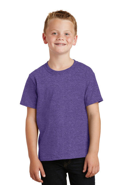 Port & Company - Youth Core Cotton Tee. PC54Y - Heather Purple - Union Prints