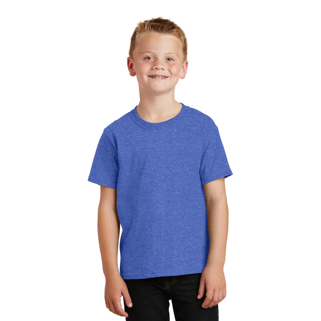 Port & Company - Youth Core Cotton Tee. PC54Y - Heather Royal - Union Prints