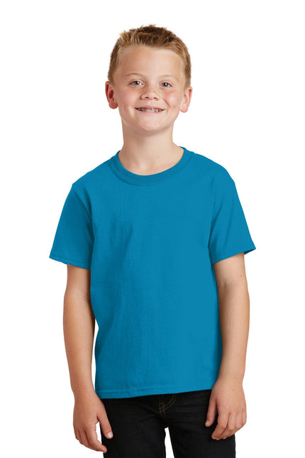 Port & Company - Youth Core Cotton Tee. PC54Y - Neon Blue - Union Prints