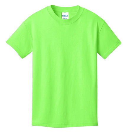 Port & Company - Youth Core Cotton Tee. PC54Y - Neon Green - Union Prints