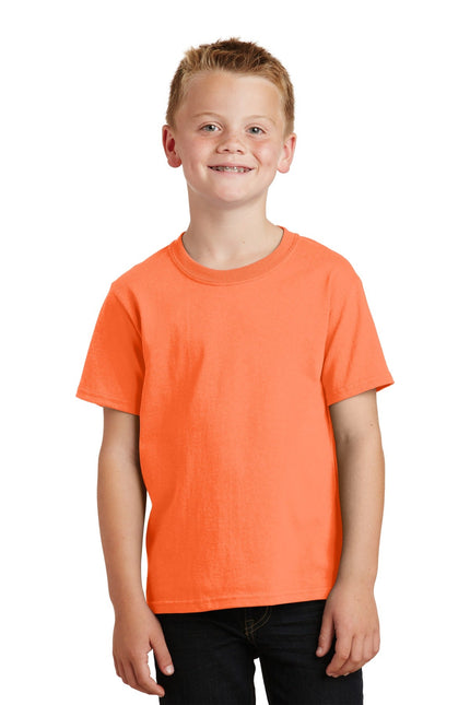 Port & Company - Youth Core Cotton Tee. PC54Y - Neon Orange - Union Prints