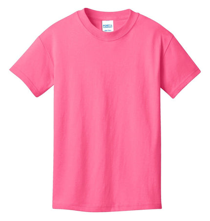 Port & Company - Youth Core Cotton Tee. PC54Y - Neon Pink - Union Prints