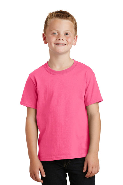 Port & Company - Youth Core Cotton Tee. PC54Y - Neon Pink - Union Prints