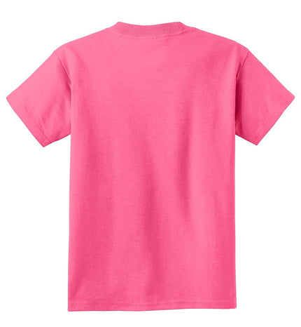 Port & Company - Youth Core Cotton Tee. PC54Y - Neon Pink - Union Prints