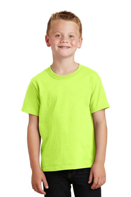 Port & Company - Youth Core Cotton Tee. PC54Y - Neon Yellow - Union Prints