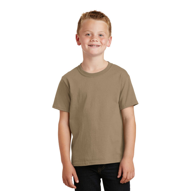 Port & Company - Youth Core Cotton Tee. PC54Y - Sand - Union Prints