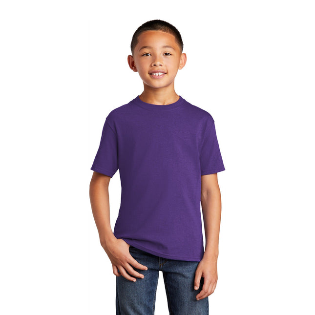 Port & Company - Youth Core Cotton Tee. PC54Y - Team Purple - Union Prints
